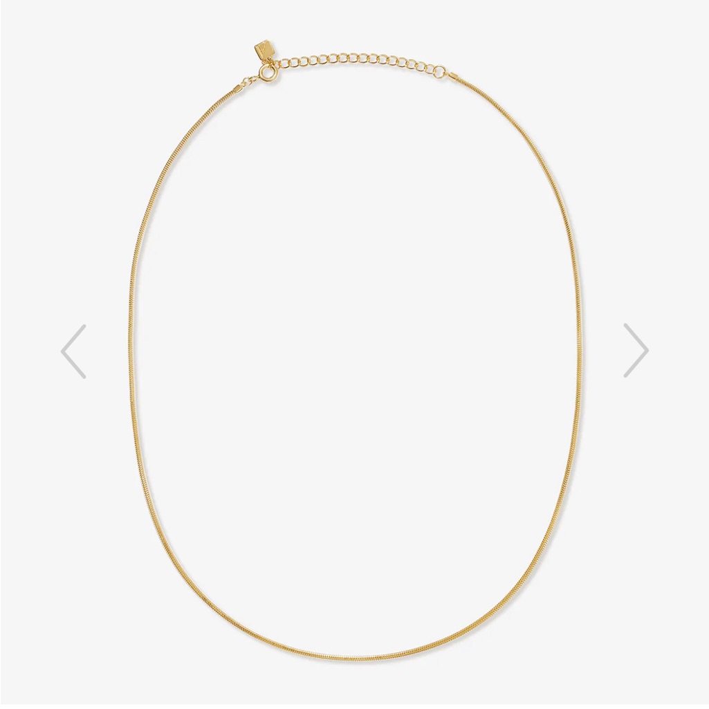 Adornmonde Henio Snake Chain Necklace (14k Gold Plated Sterling Silver)